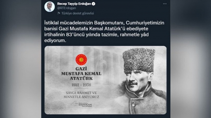 Cumhurbaşkanı Erdoğan'dan 'Atatürk' paylaşımı