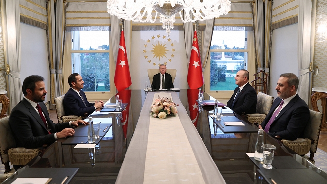 Erdoğan Katar Dışişleri Bakanı ile bir araya geldi